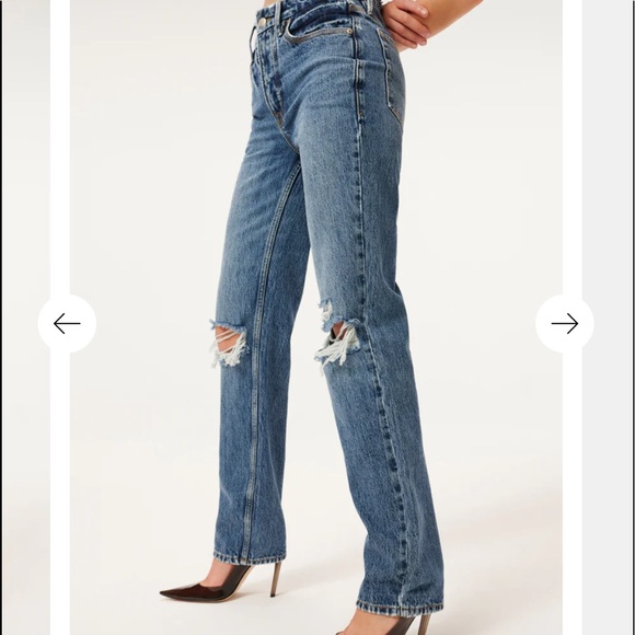 Good American Blue Straight Leg Jeans - Picture 1 of 14